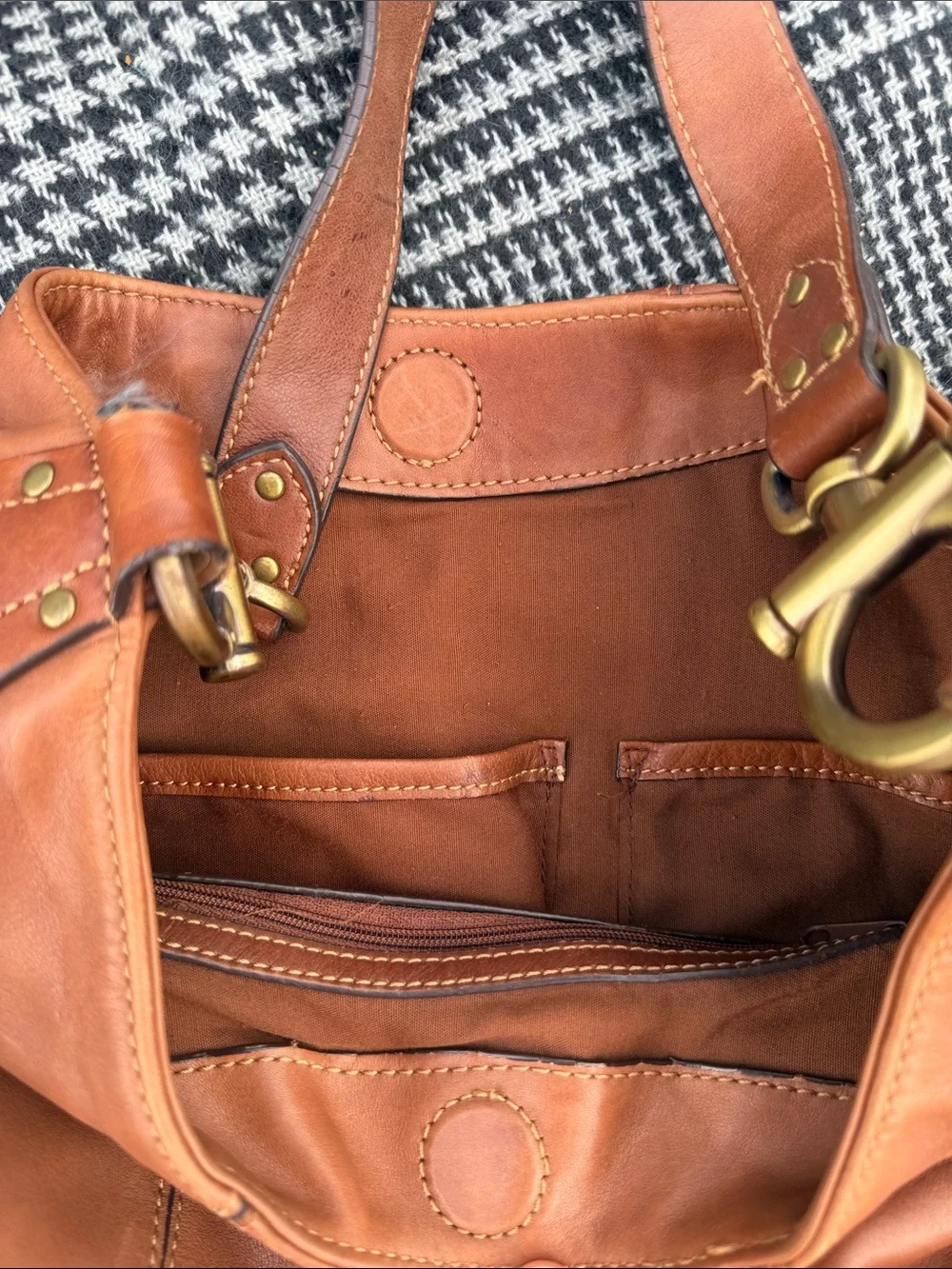 The Limited Cognac Leather Hobo Shoulder Bag